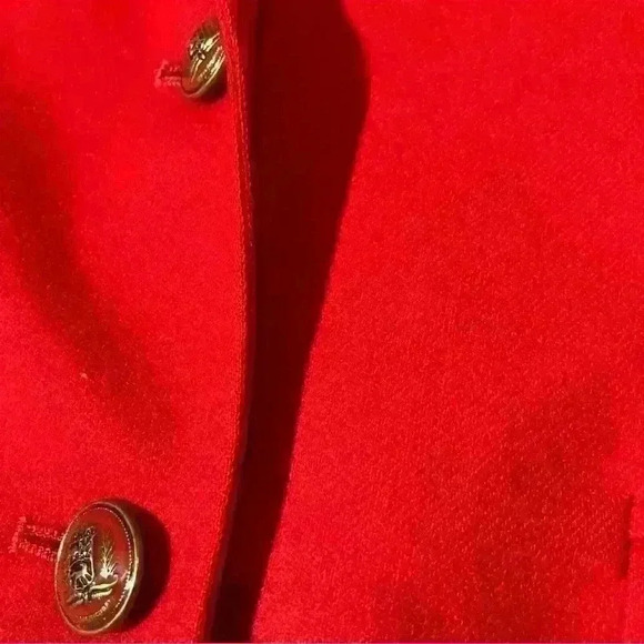Vintage Pendelton Women's Red Blazer 100% Virgin Wool Size 14 Lined, Buttons - Picture 10 of 16